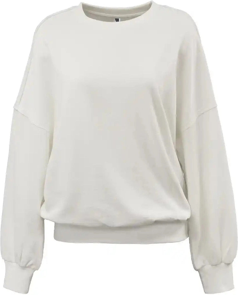 Pennant 8464 Womens Drop Shoulder Crew White
