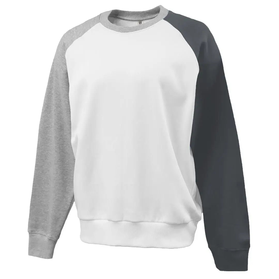 Pennant 8570 Colorblock Fleece Crew - White Gray Black