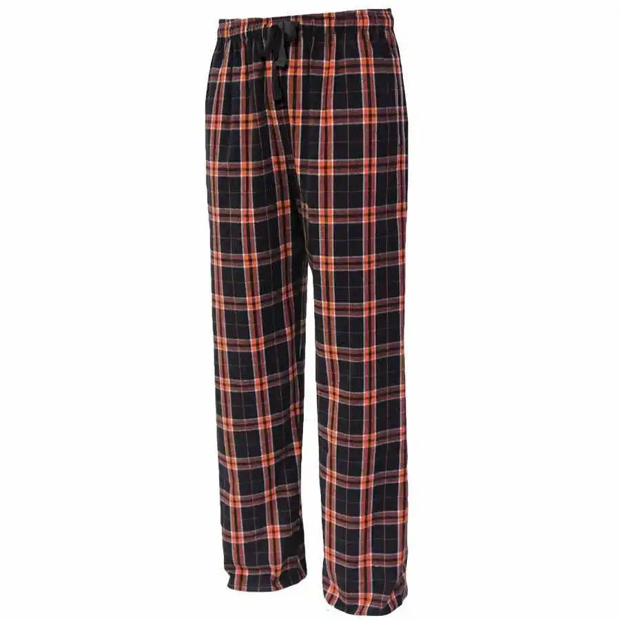 Pennant Flnp Flannel Plaid Pant Black Orange
