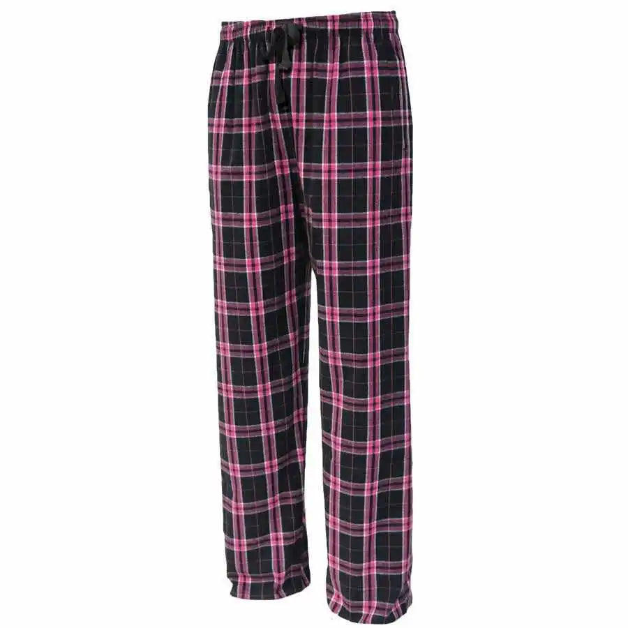 Pennant Flnp Flannel Plaid Pant Black Pink