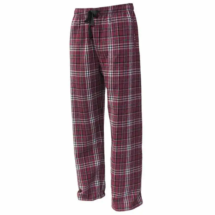 Pennant Flnp Flannel Plaid Pant Maroon White
