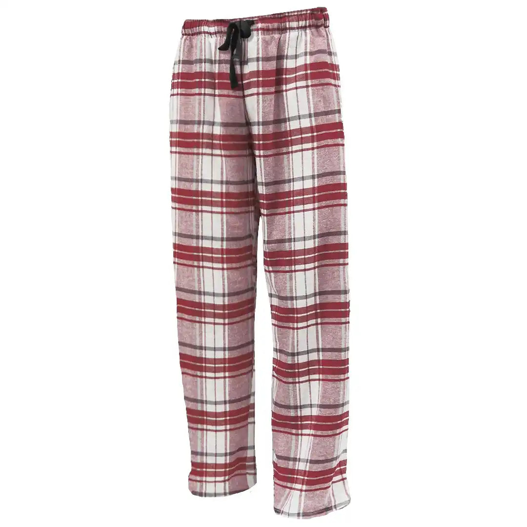 Pennant Flnp Flannel Plaid Unisex Pant White Maroon