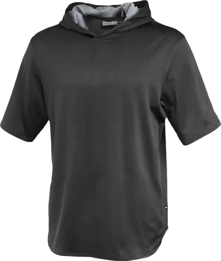 Pennant Y183 Youth Short Sleeve Warmup Hoodie - Black