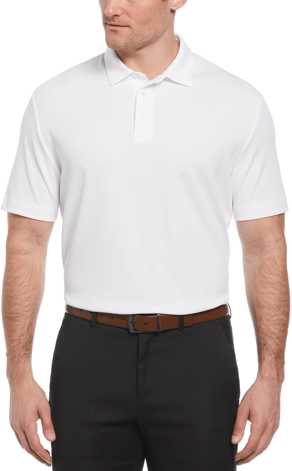 Perry Ellis Golf Pem100 Classic Short Sleeve Polo - Bright White