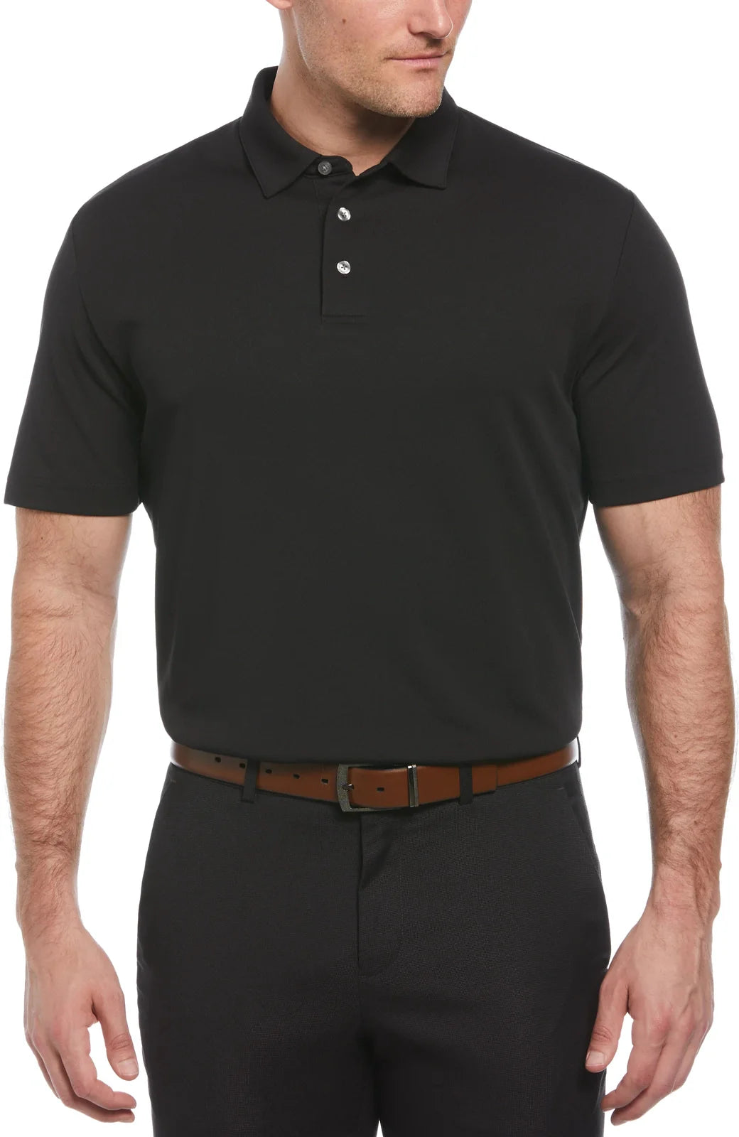 Perry Ellis Golf Pem100 Classic Short Sleeve Polo - Caviar - Adult s