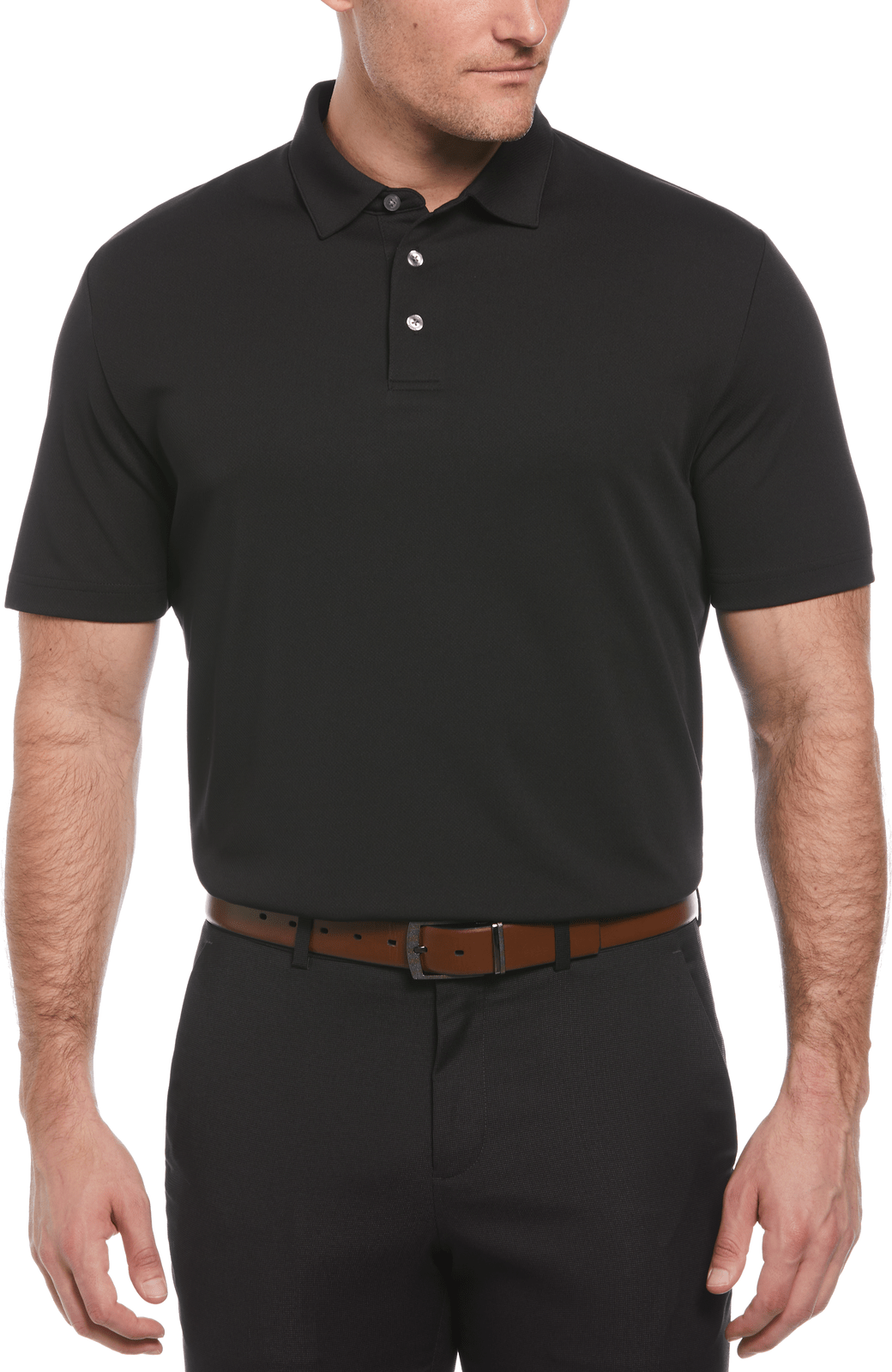 Perry Ellis Golf Pem100 Classic Short Sleeve Polo - Caviar