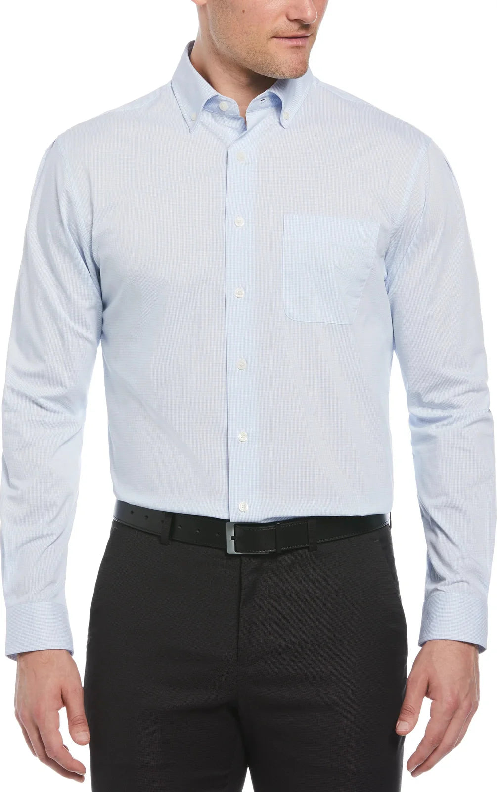 Perry Ellis Golf Pem102 Men’s Mini Grid Woven Shirt - Provence - Adult s