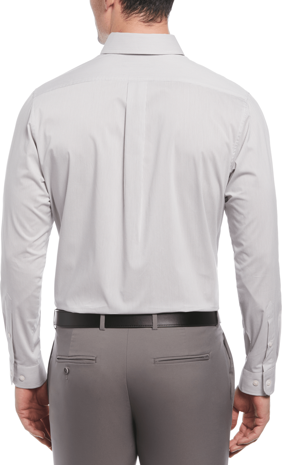 Perry Ellis Golf Pem102 Men’s Mini Grid Woven Shirt - Quiet Shade