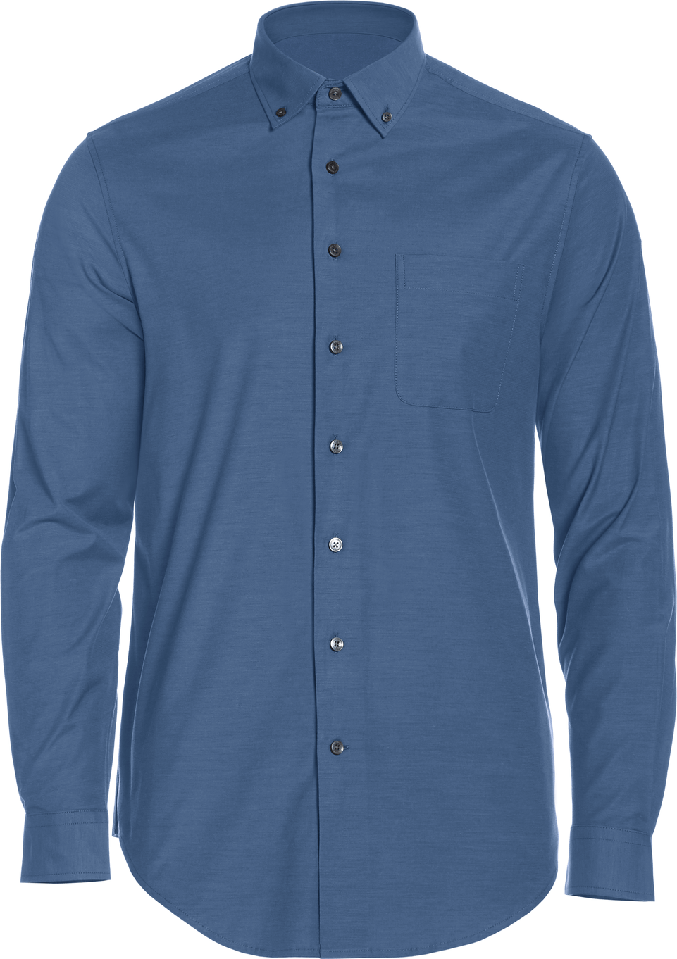 Perry Ellis Golf Pem103 Big and Tall Heathered Long Sleeve Polo Woven Shirt - Classic Navy