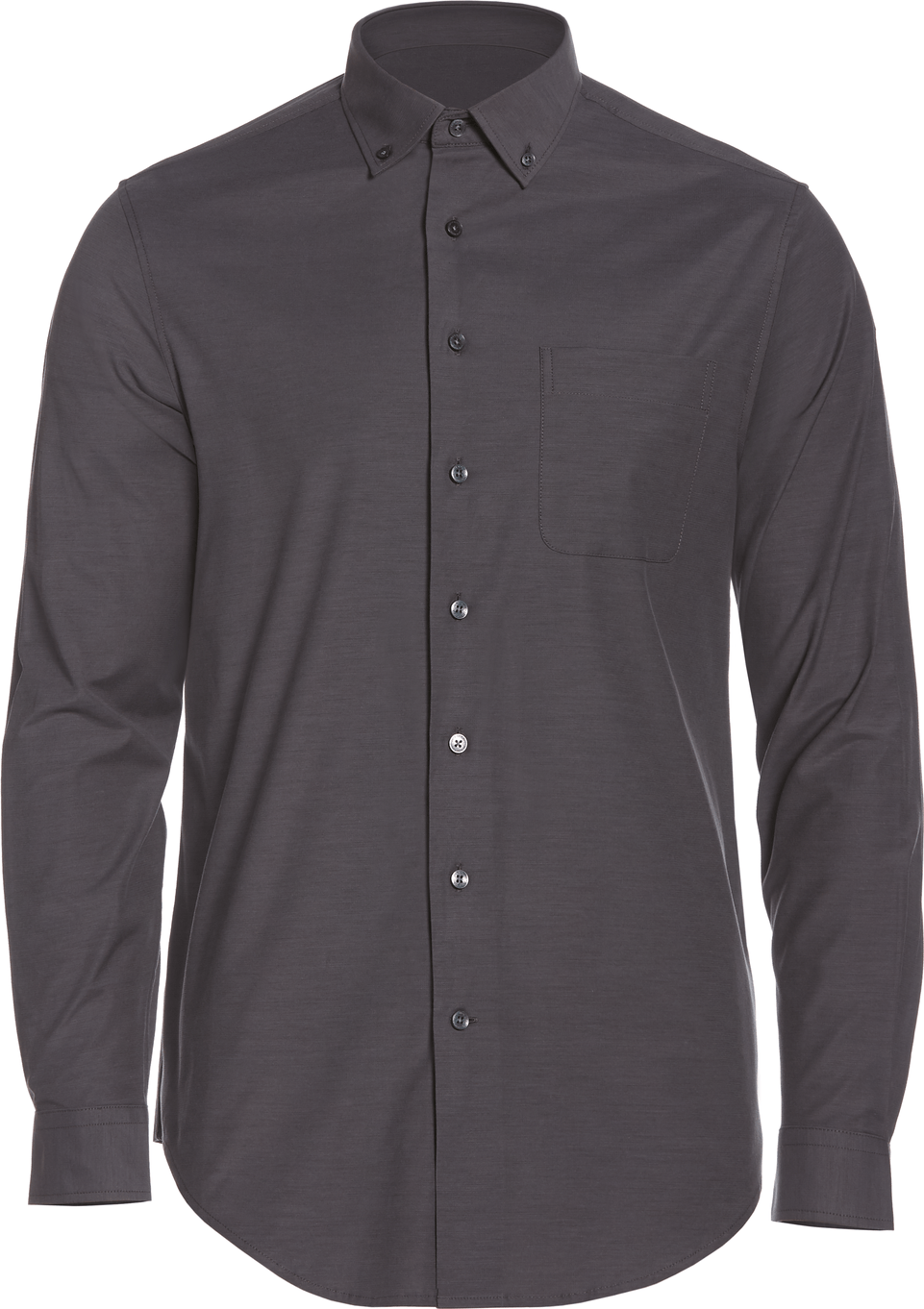 Perry Ellis Golf Pem103 Big and Tall Heathered Long Sleeve Polo Woven Shirt - Caviar