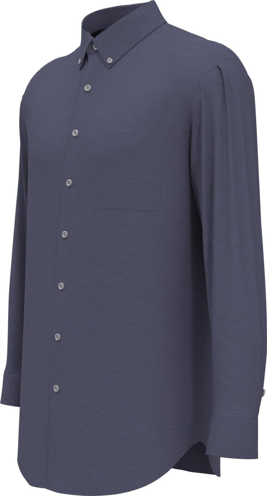 Perry Ellis Golf Pem103 Big and Tall Heathered Long Sleeve Polo Woven Shirt - Classic Navy