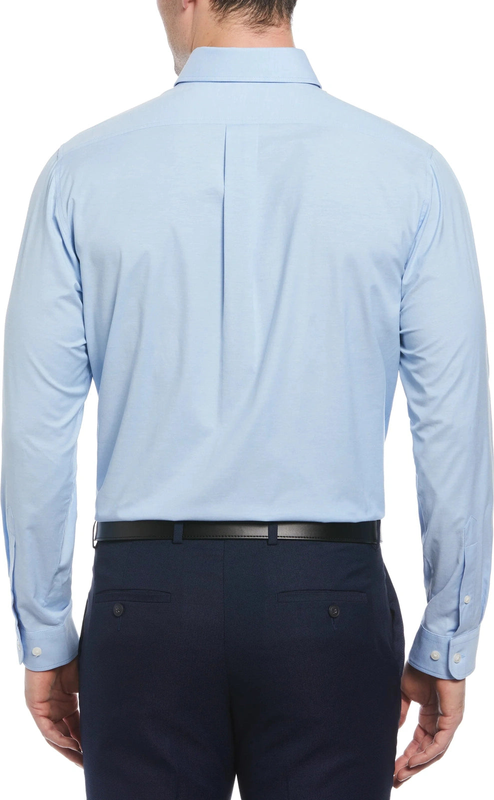 Perry Ellis Golf Pem103 Big and Tall Heathered Long Sleeve Polo Woven Shirt - Little Boy Blue - Adult s