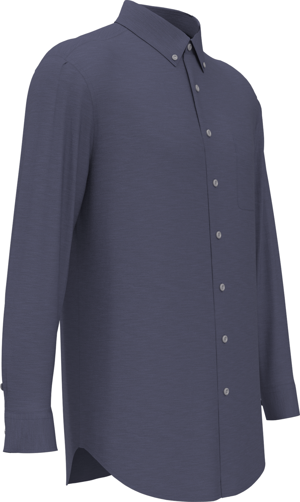 Perry Ellis Golf Pem103 Big and Tall Heathered Long Sleeve Polo Woven Shirt - Classic Navy