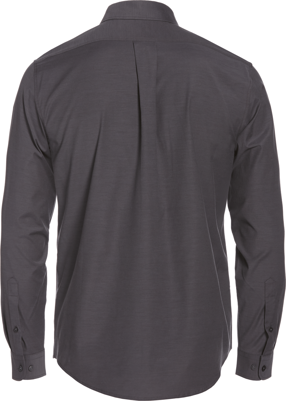 Perry Ellis Golf Pem103 Big and Tall Heathered Long Sleeve Polo Woven Shirt - Caviar