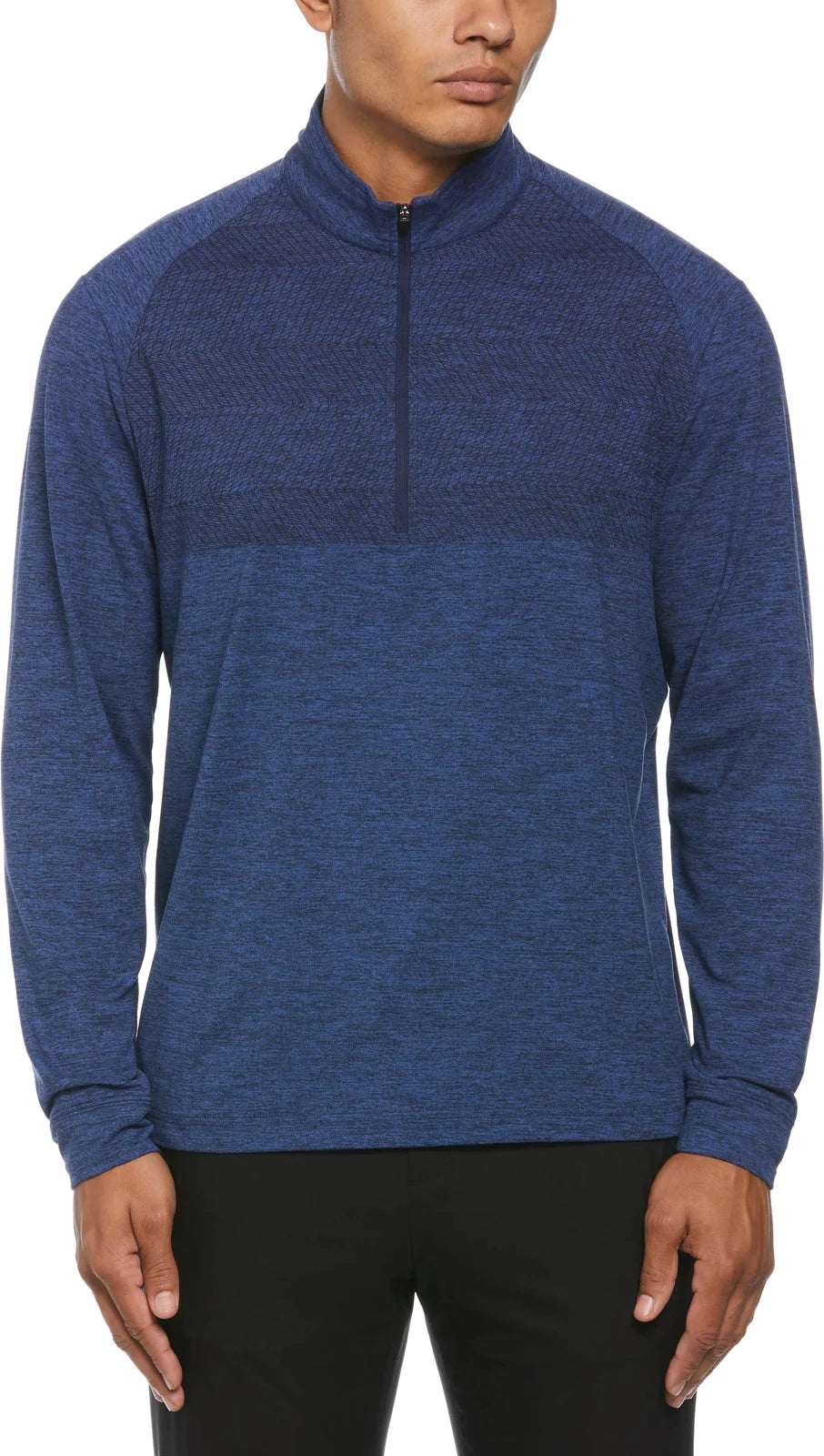 Perry Ellis Golf Pem104 Men’s 1/4 Zip Pullover - Peacoat Htr - Adult s