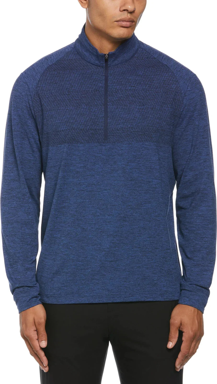 Perry Ellis Golf Pem104 Men’s 1/4 Zip Pullover - Peacoat Htr