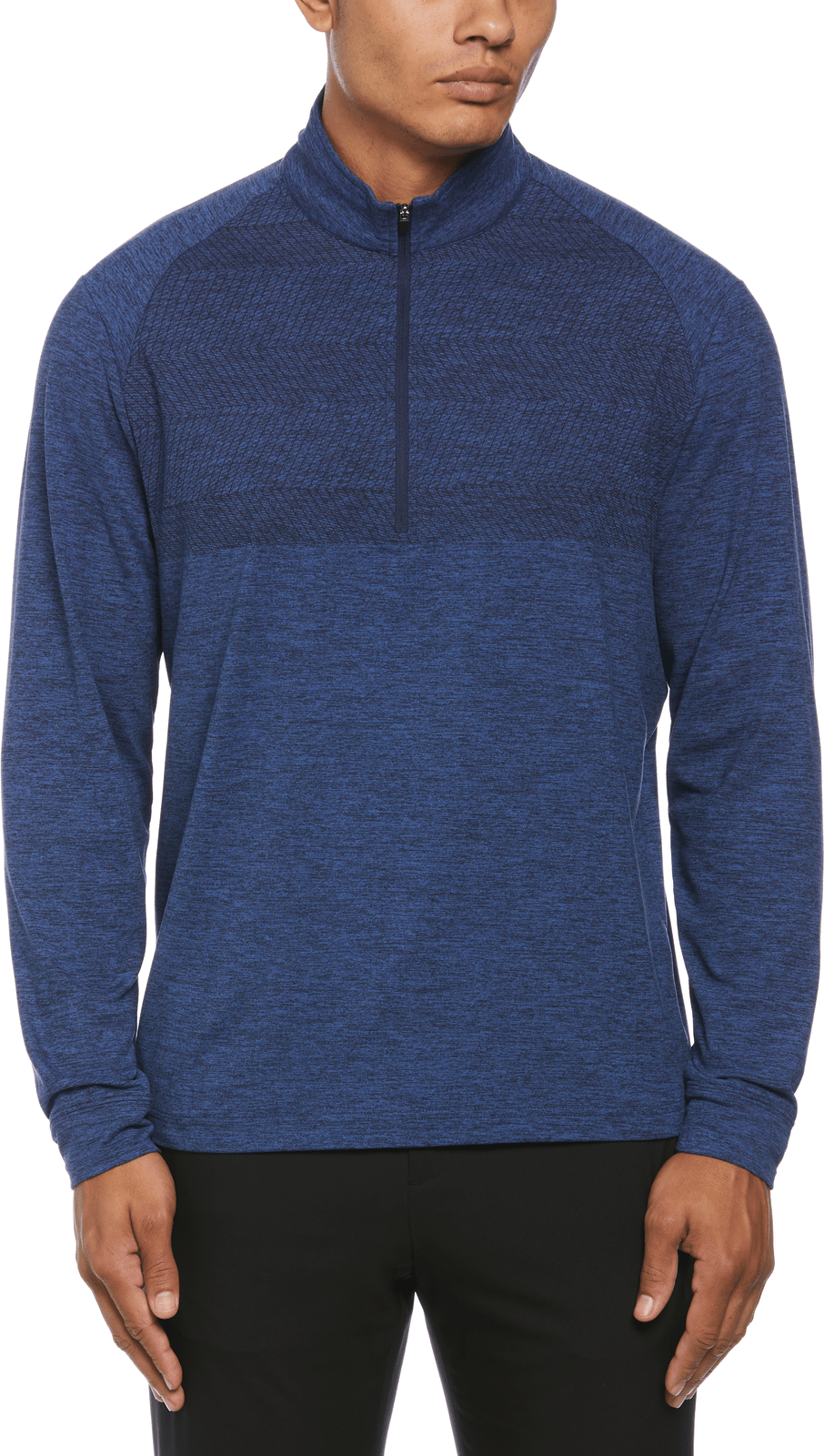 Perry Ellis Golf Pem104 Men’s 1/4 Zip Pullover - Peacoat Htr