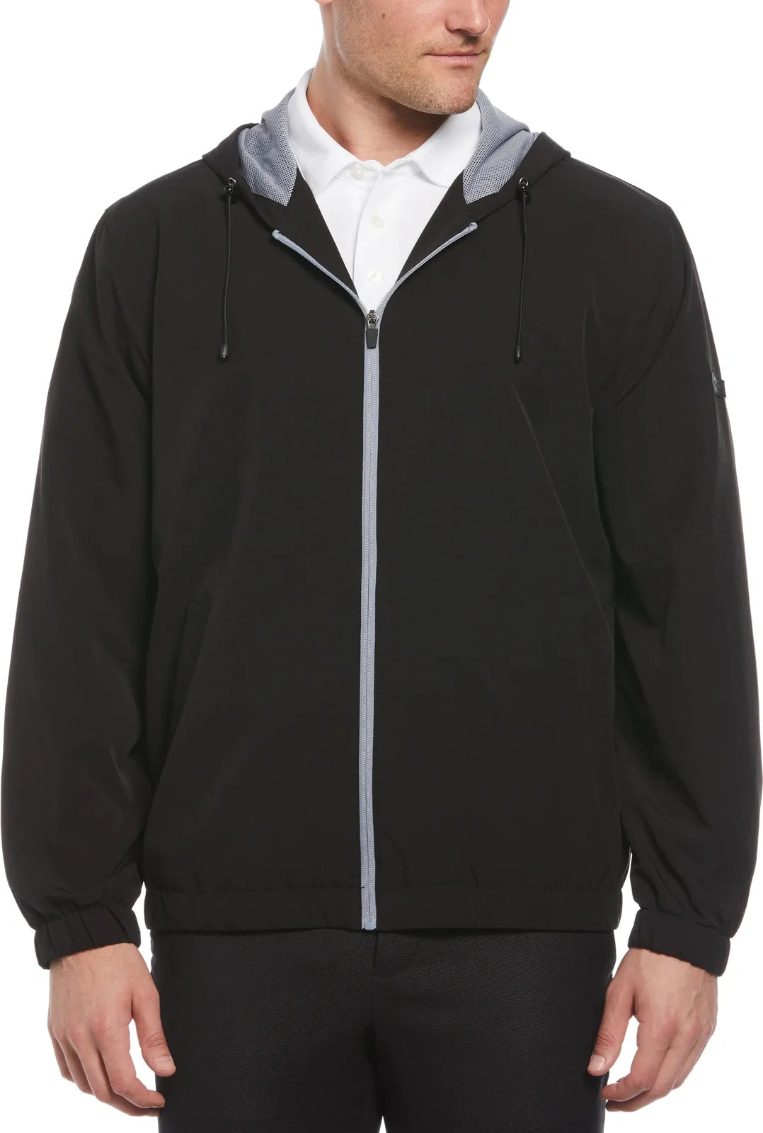 Perry Ellis Golf Pem111 Men’s Long Sleeve Full Zip Jacket - Caviar - Adult s