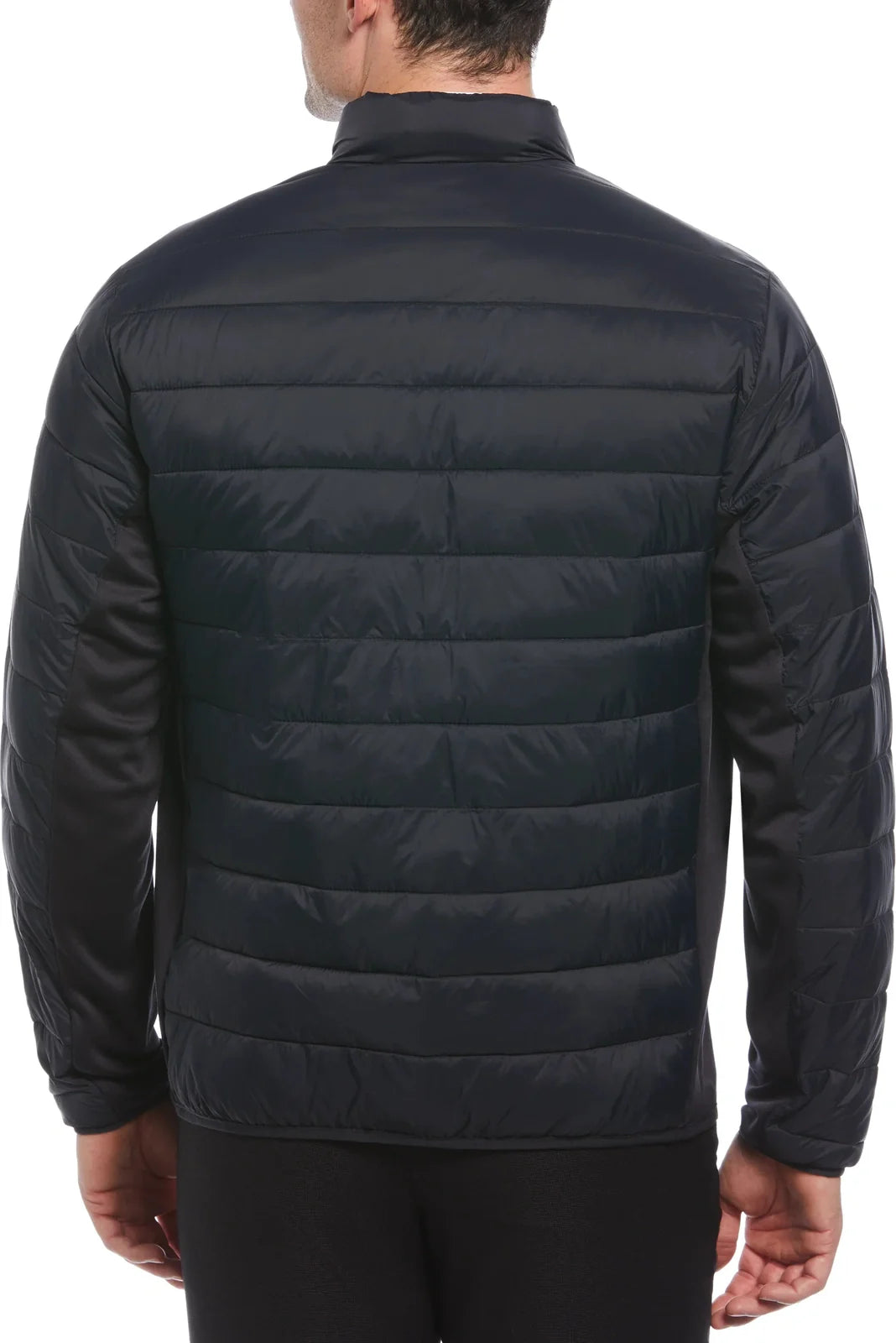 Perry Ellis Golf Pem113 Men’s Long Sleeve Faux Down Full Zip Puffer - Caviar - Adult s