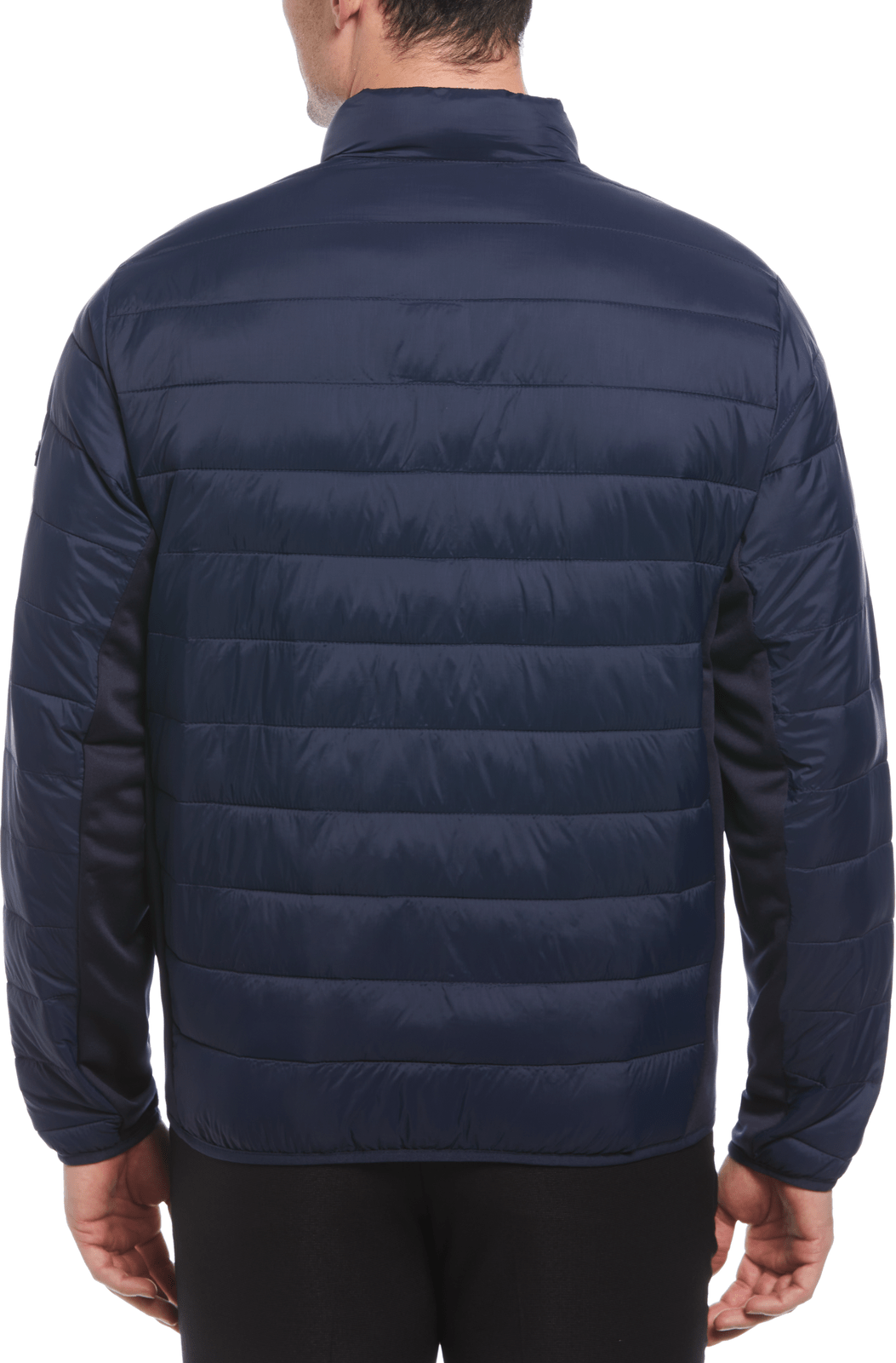 Perry Ellis Golf Pem113 Men’s Long Sleeve Faux Down Full Zip Puffer - Peacoat