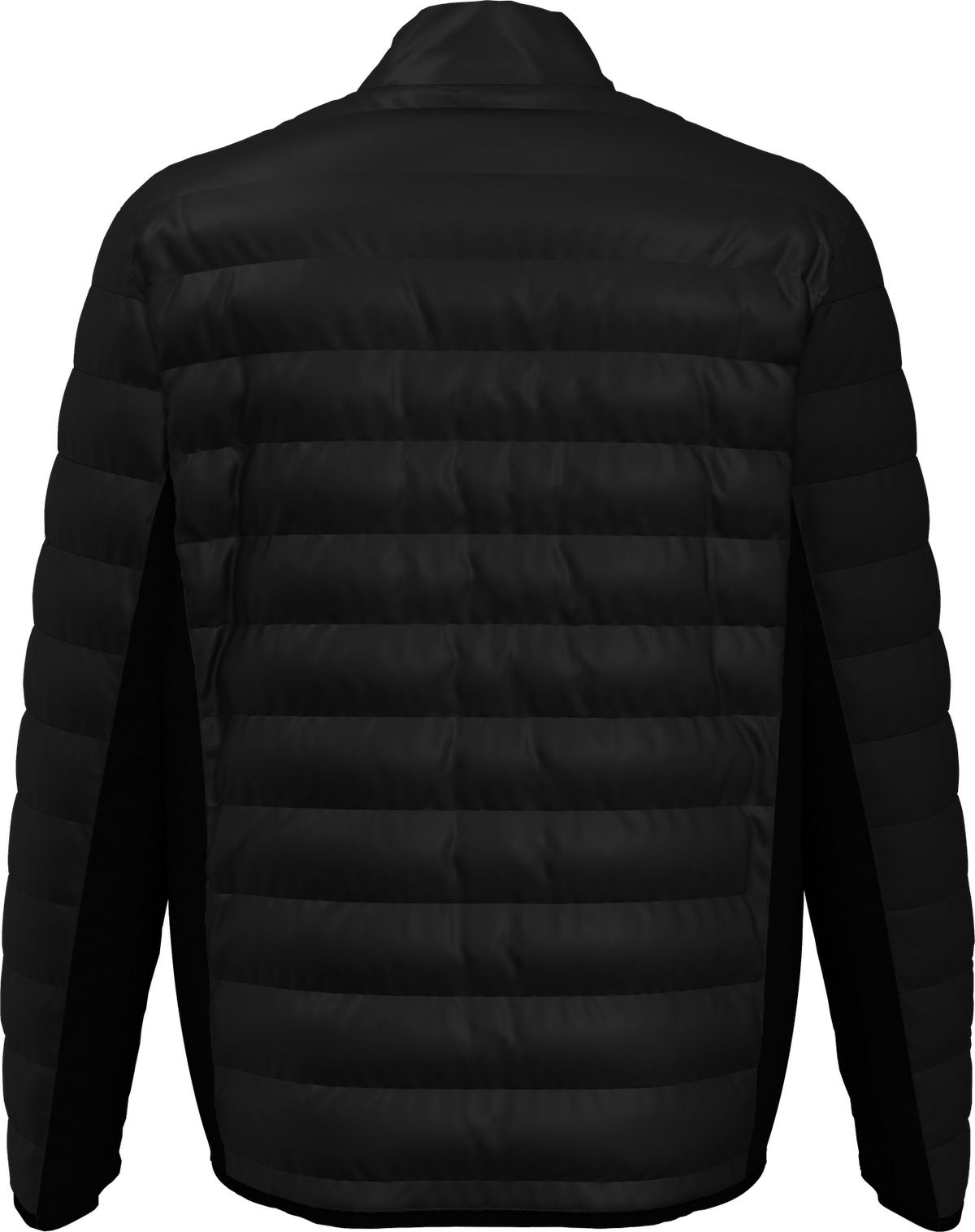 Perry Ellis Golf Pem113 Men’s Long Sleeve Faux Down Full Zip Puffer - Caviar