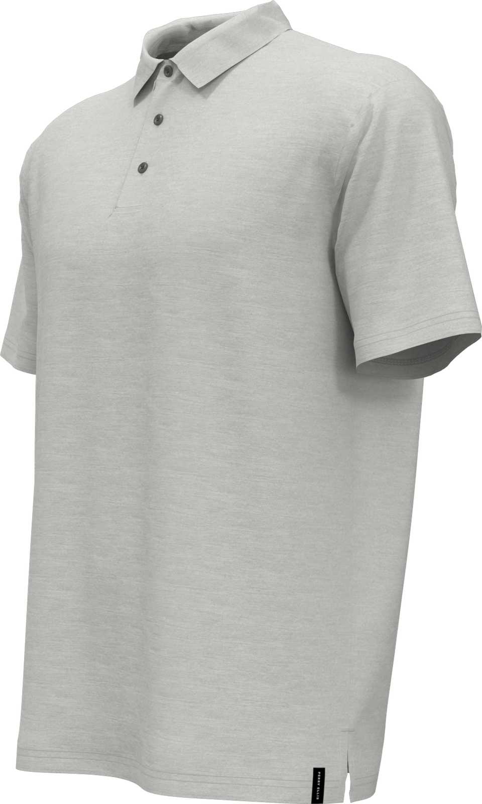 Perry Ellis Golf Pem120 Men’s Short Sleeve Double Knit Polo - White Gray Htr