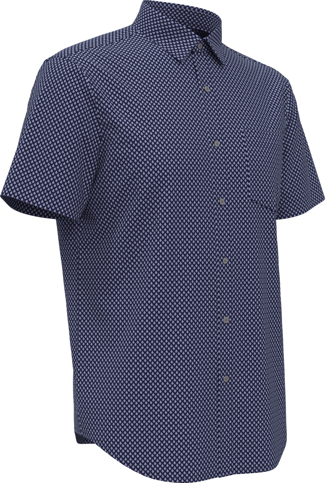 Perry Ellis Golf Pem124 Men’s Short Sleeve Stretch Woven Shirt - Peacoat