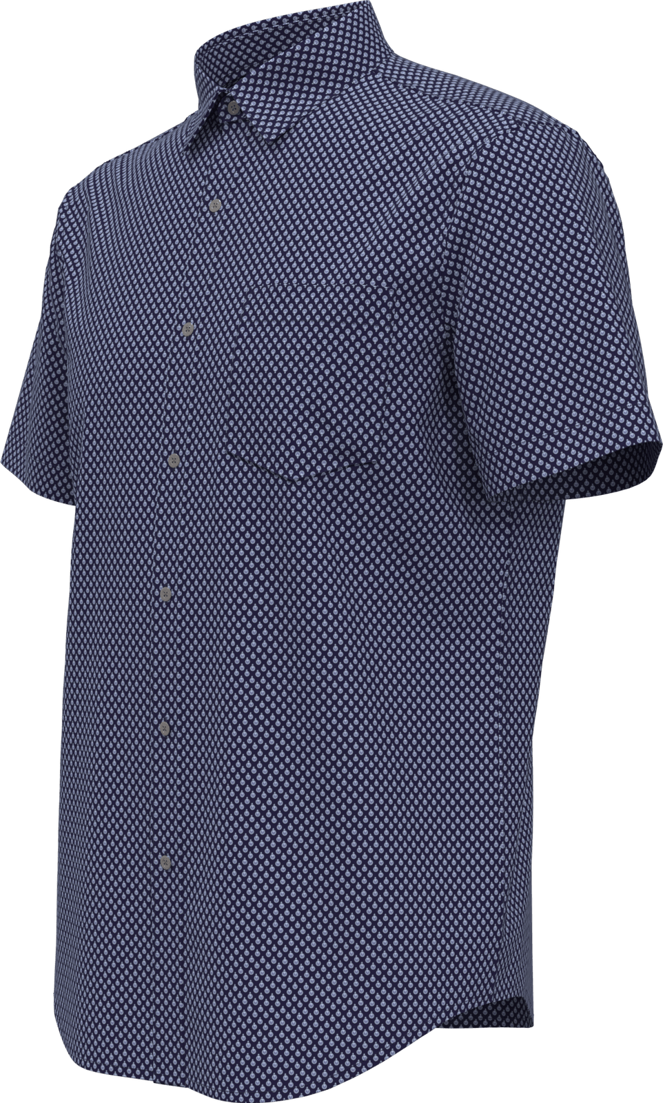 Perry Ellis Golf Pem124 Men’s Short Sleeve Stretch Woven Shirt - Peacoat