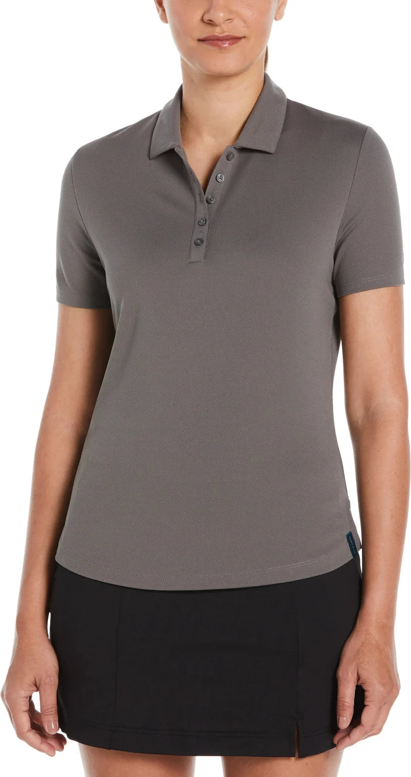 Perry Ellis Golf Pew105 Classic Short Sleeve Polo - Smoked Pearl - Ladies s