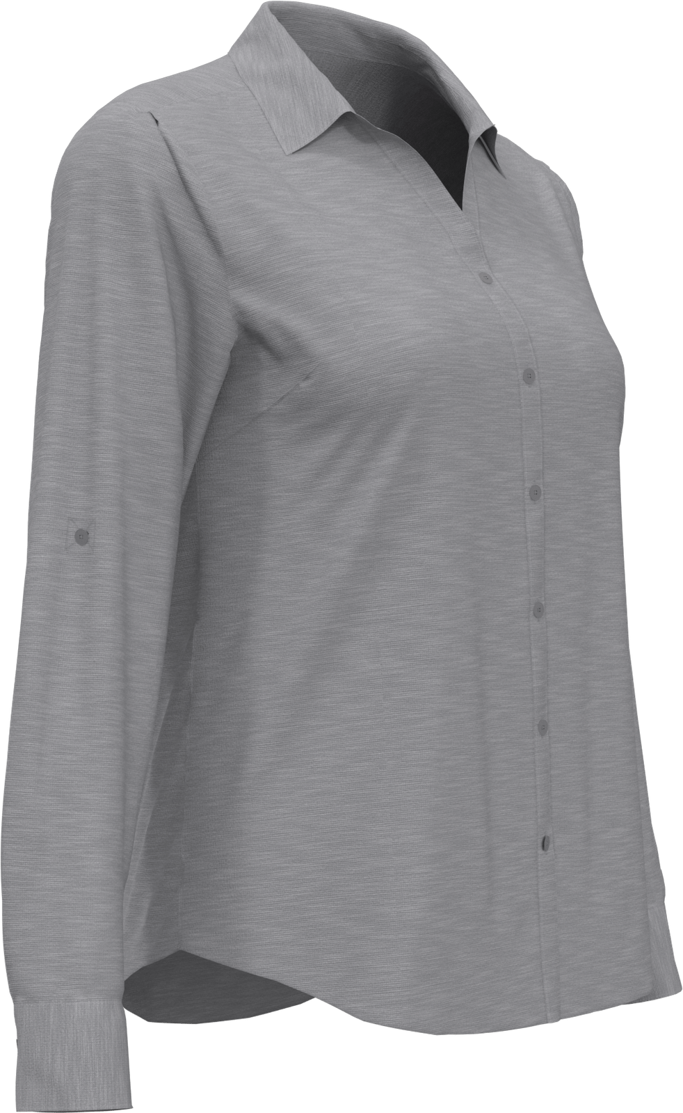 Perry Ellis Golf Pew107 Heather Woven Long Sleeve Button Down Shirt - Quiet Shade