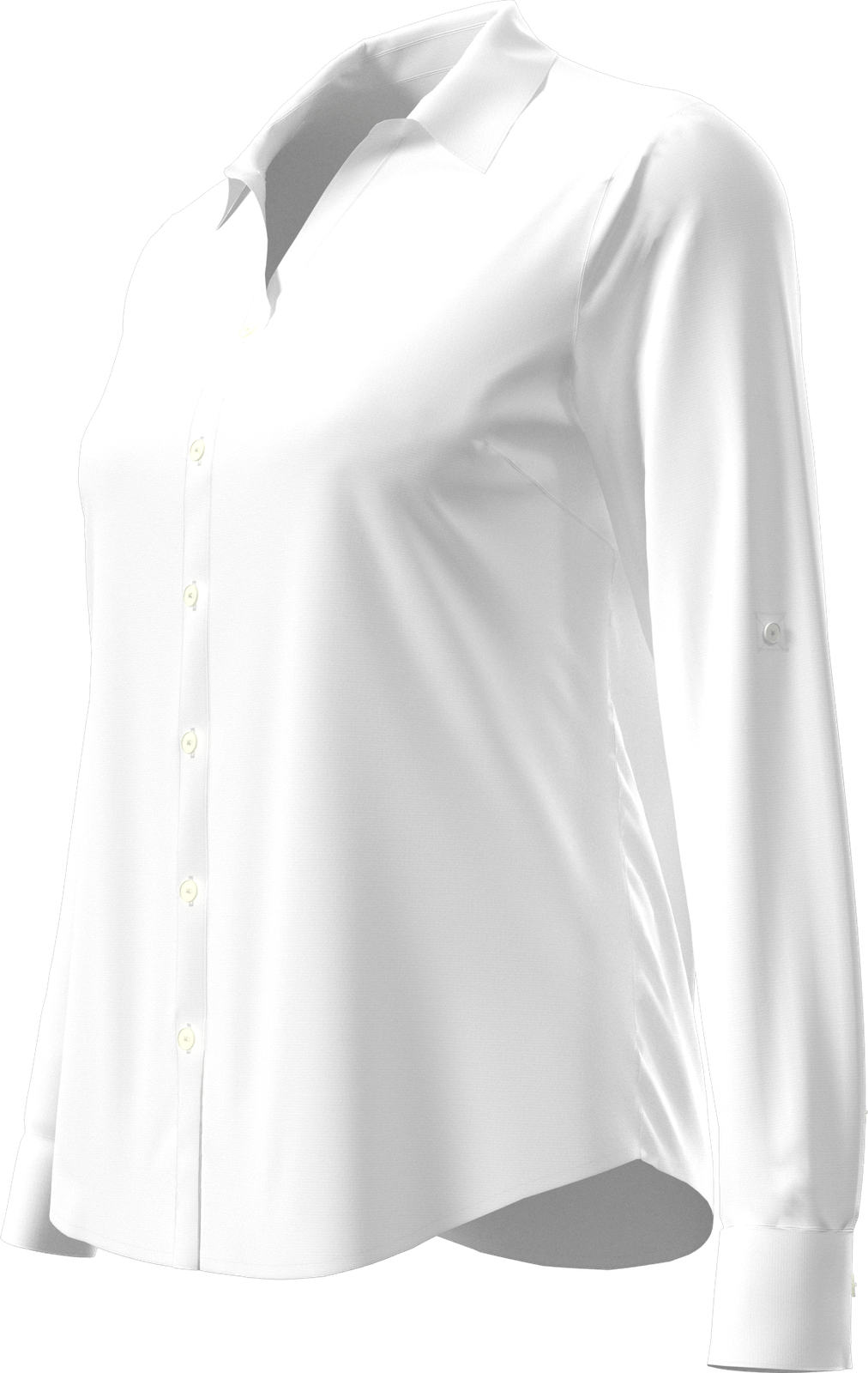 Perry Ellis Golf Pew107 Heather Woven Long Sleeve Button Down Shirt - Bright White