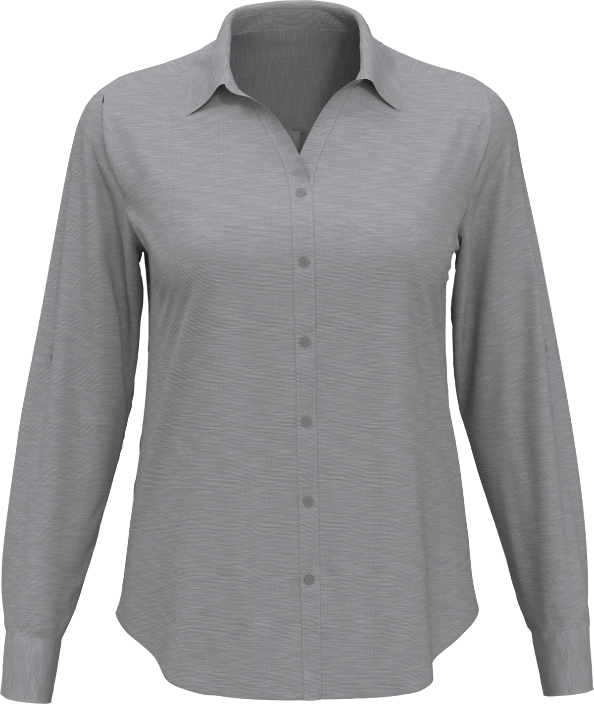 Perry Ellis Golf Pew107 Heather Woven Long Sleeve Button Down Shirt - Quiet Shade