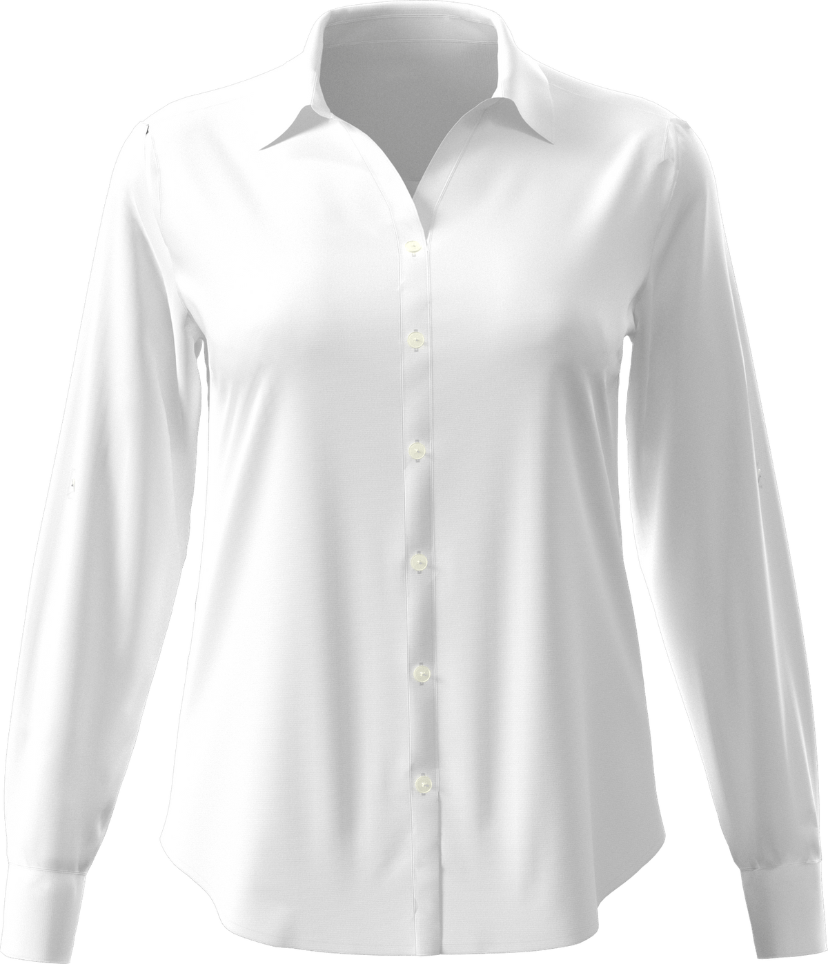 Perry Ellis Golf Pew107 Heather Woven Long Sleeve Button Down Shirt - Bright White