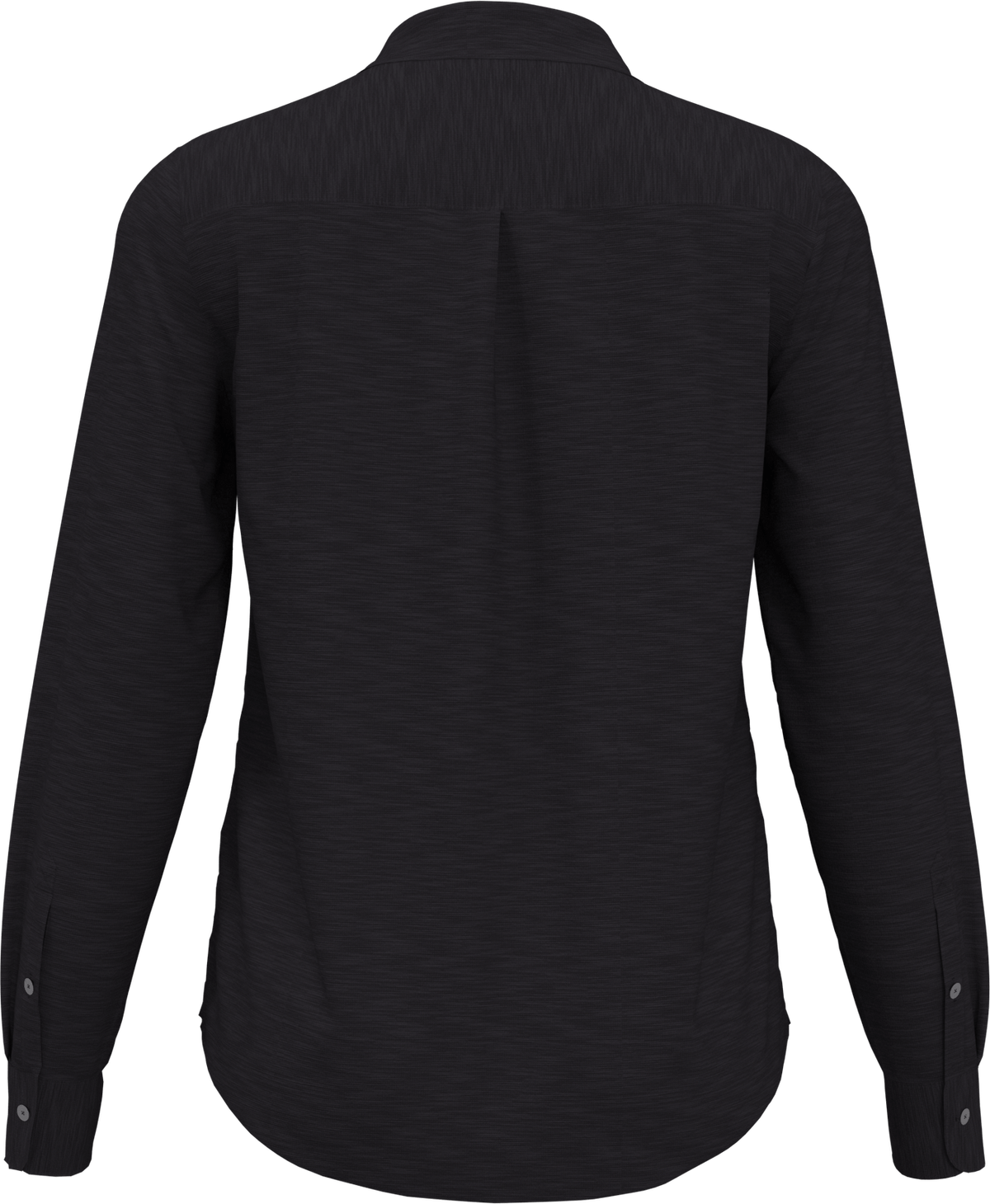 Perry Ellis Golf Pew107 Heather Woven Long Sleeve Button Down Shirt - Caviar