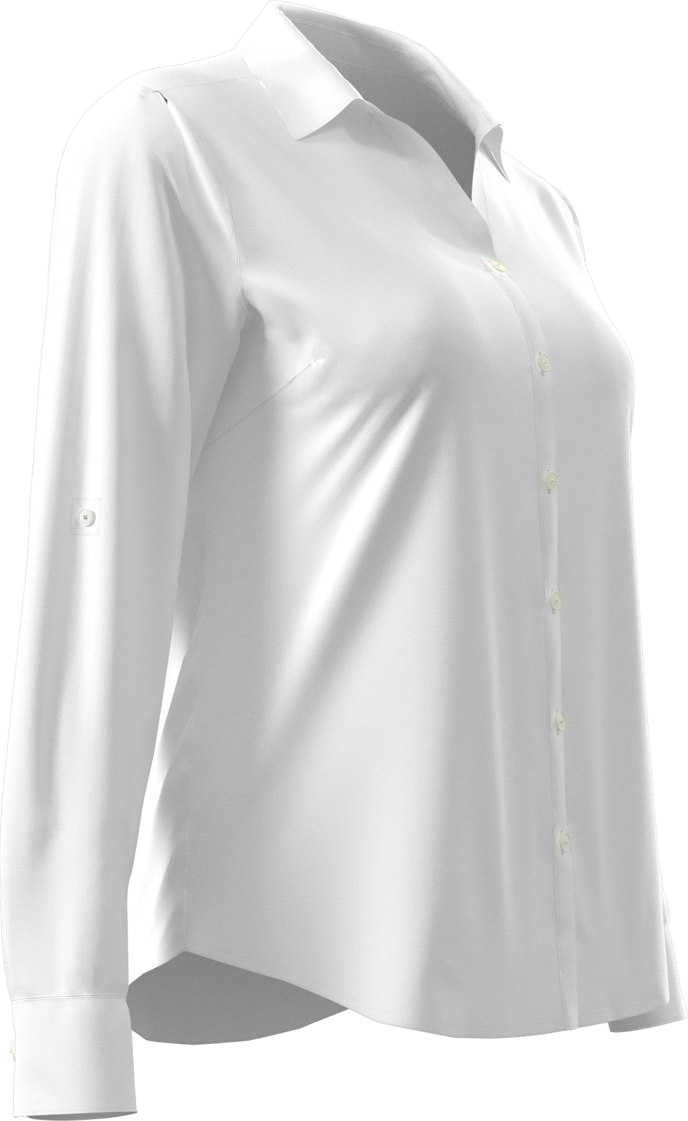 Perry Ellis Golf Pew107 Heather Woven Long Sleeve Button Down Shirt - Bright White