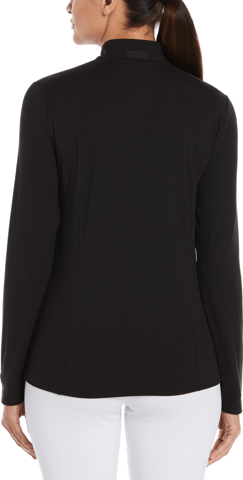 Perry Ellis Golf Pew108 Women’s 1/4 Zip Long Sleeve Heather - Black