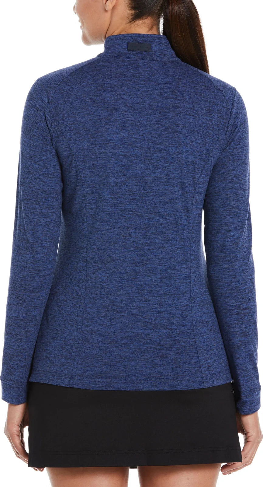 Perry Ellis Golf Pew108 Women’s 1/4 Zip Long Sleeve Heather - Peacoat Htr - Ladies s