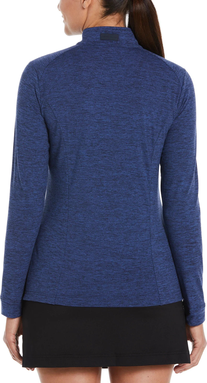 Perry Ellis Golf Pew108 Women’s 1/4 Zip Long Sleeve Heather - Peacoat Htr