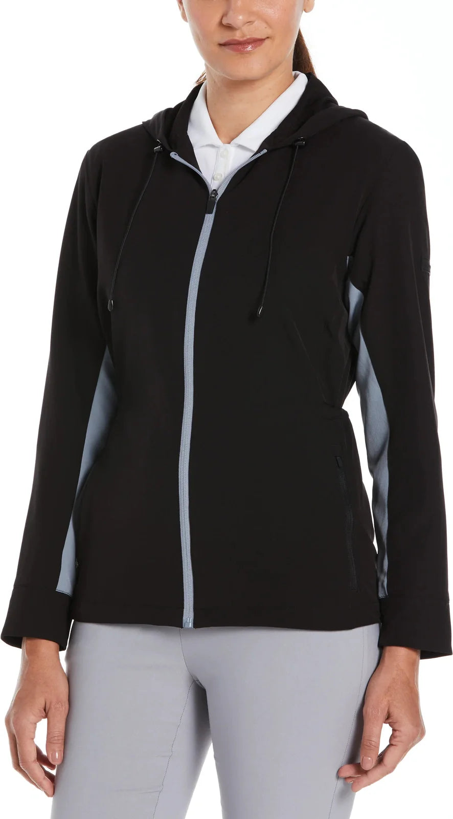 Perry Ellis Golf Pew114 Ladies Long Sleeve Full Zip Jacket - Caviar - s