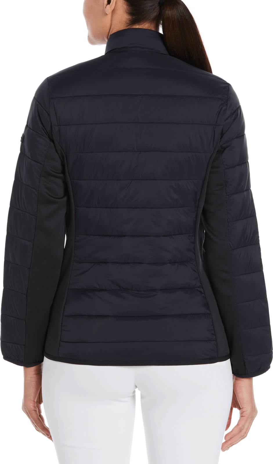 Perry Ellis Golf Pew115 Women’s Long Sleeve Faux Down Full Zipper - Caviar