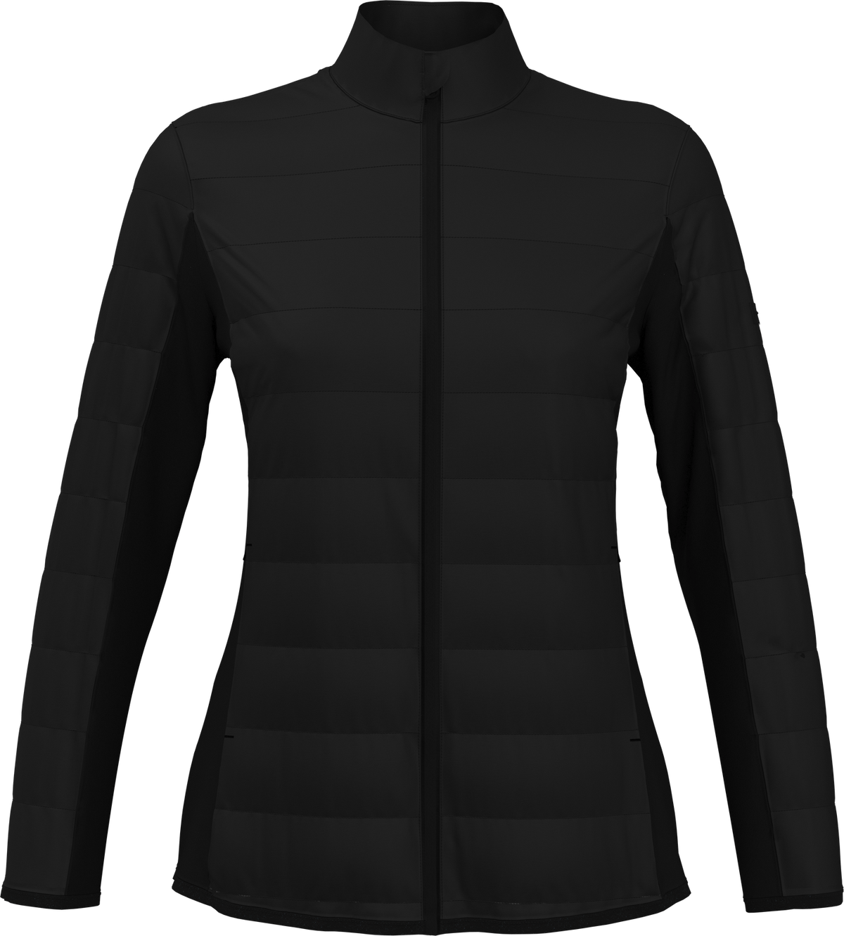Perry Ellis Golf Pew115 Women’s Long Sleeve Faux Down Full Zipper - Caviar