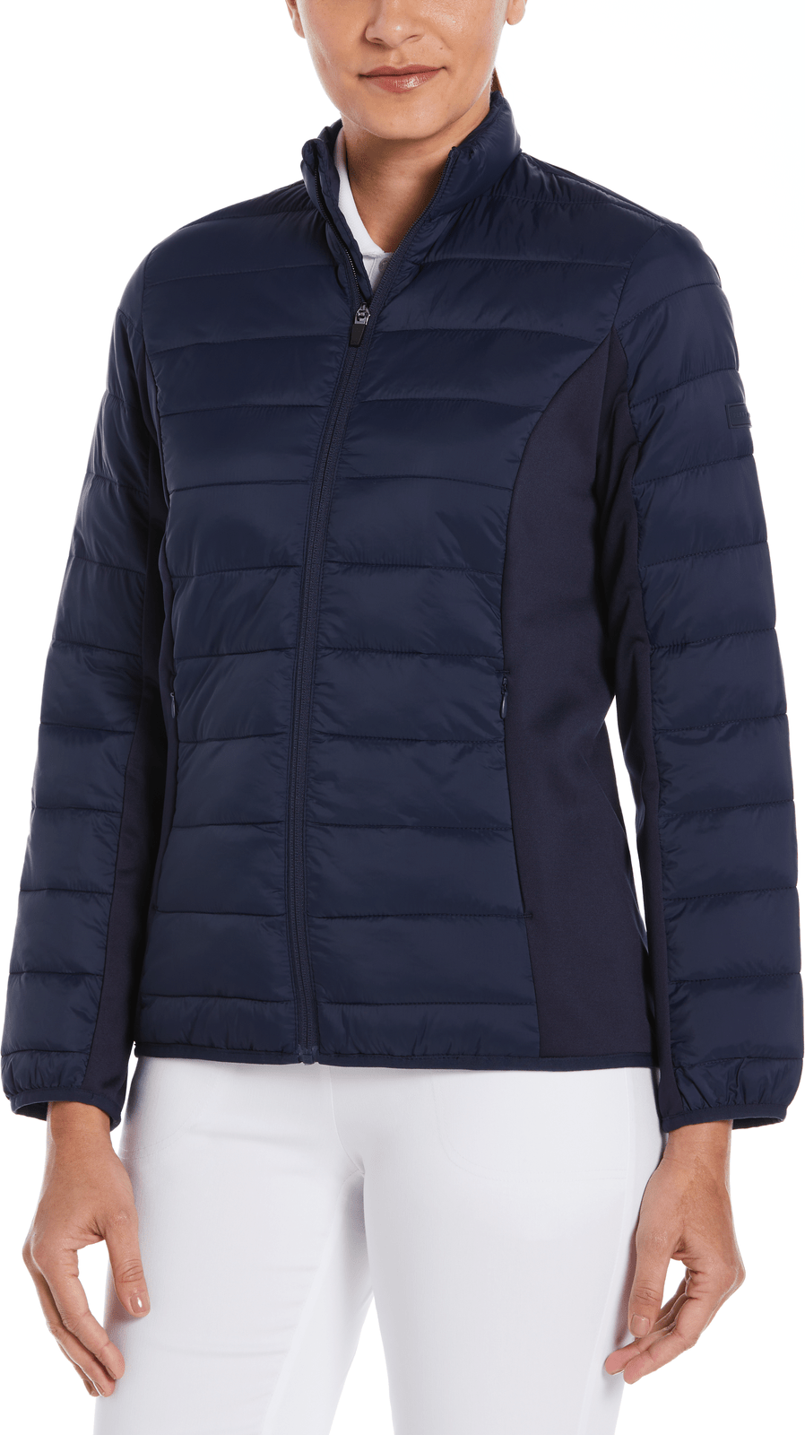 Perry Ellis Golf Pew115 Women’s Long Sleeve Faux Down Full Zipper - Peacoat
