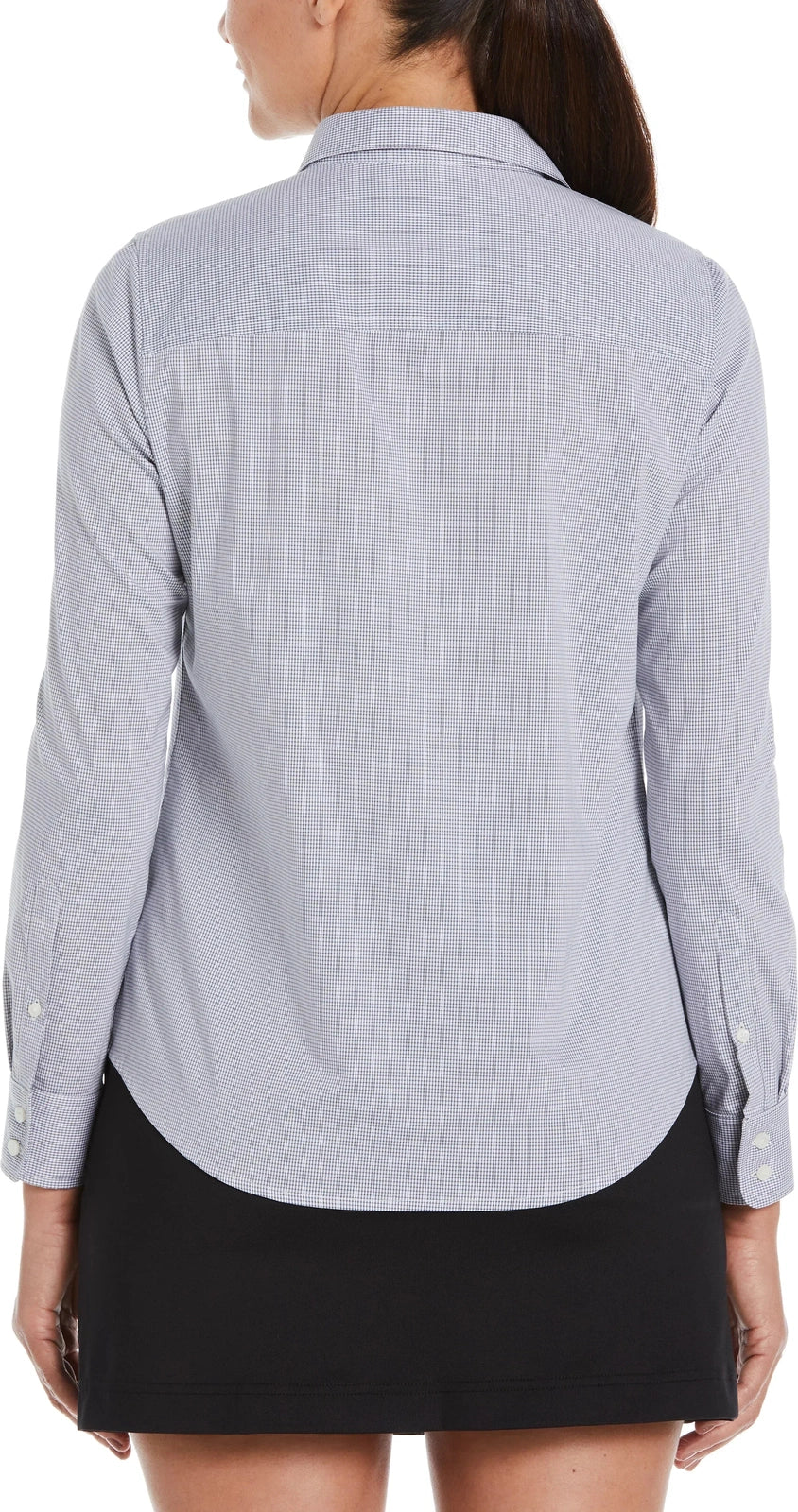 Perry Ellis Golf Pew117 Women’s Mini Grid Woven Shirt - Classic Navy