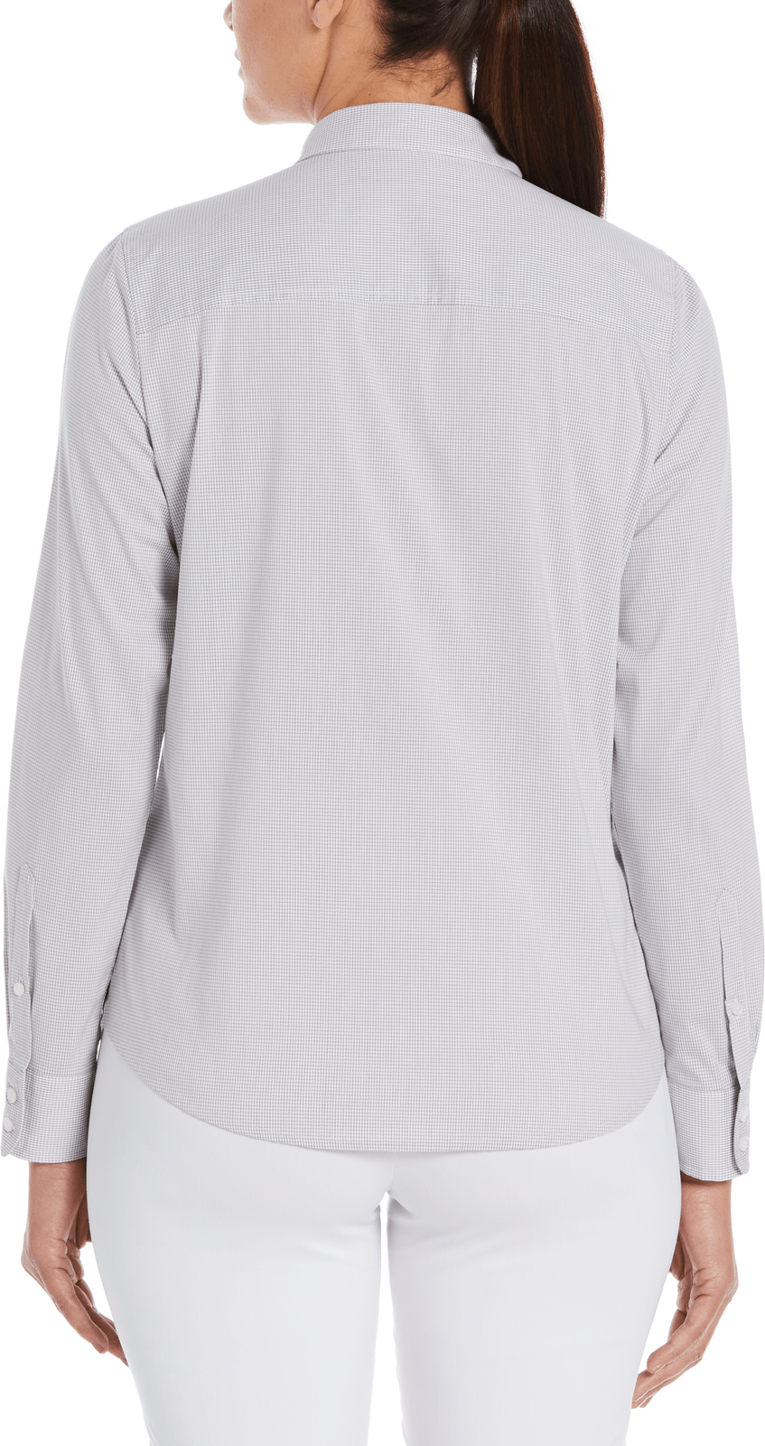 Perry Ellis Golf Pew117 Women’s Mini Grid Woven Shirt - Quiet Shade