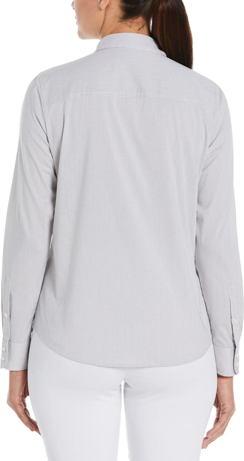 Perry Ellis Golf Pew117 Women’s Mini Grid Woven Shirt - Quiet Shade