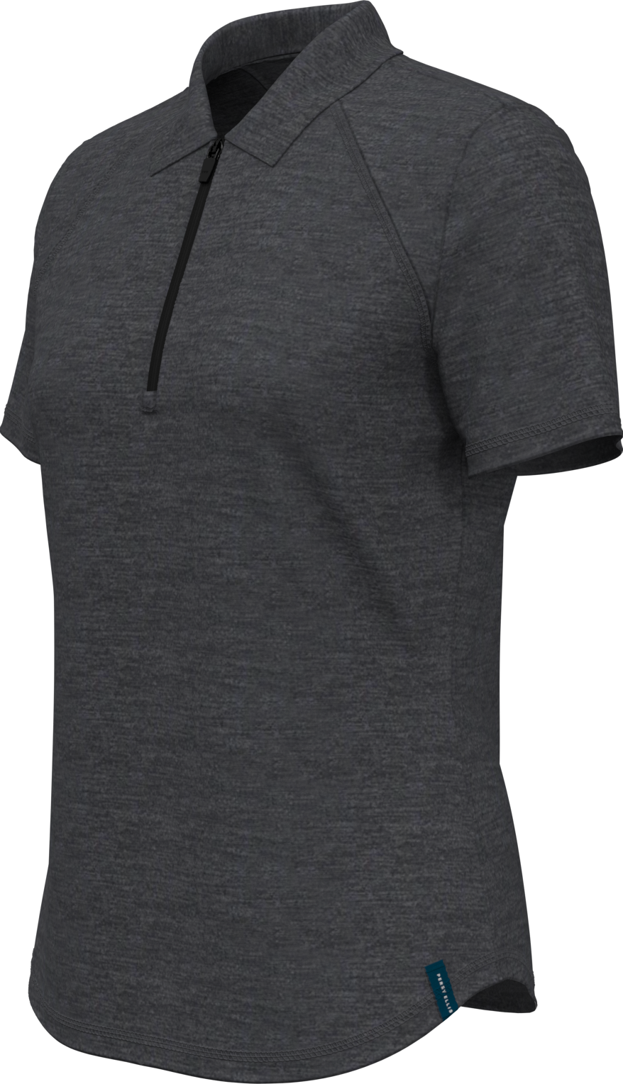 Perry Ellis Golf Pew122 Women’s Short Sleeve Double Knit Polo - Caviar Htr