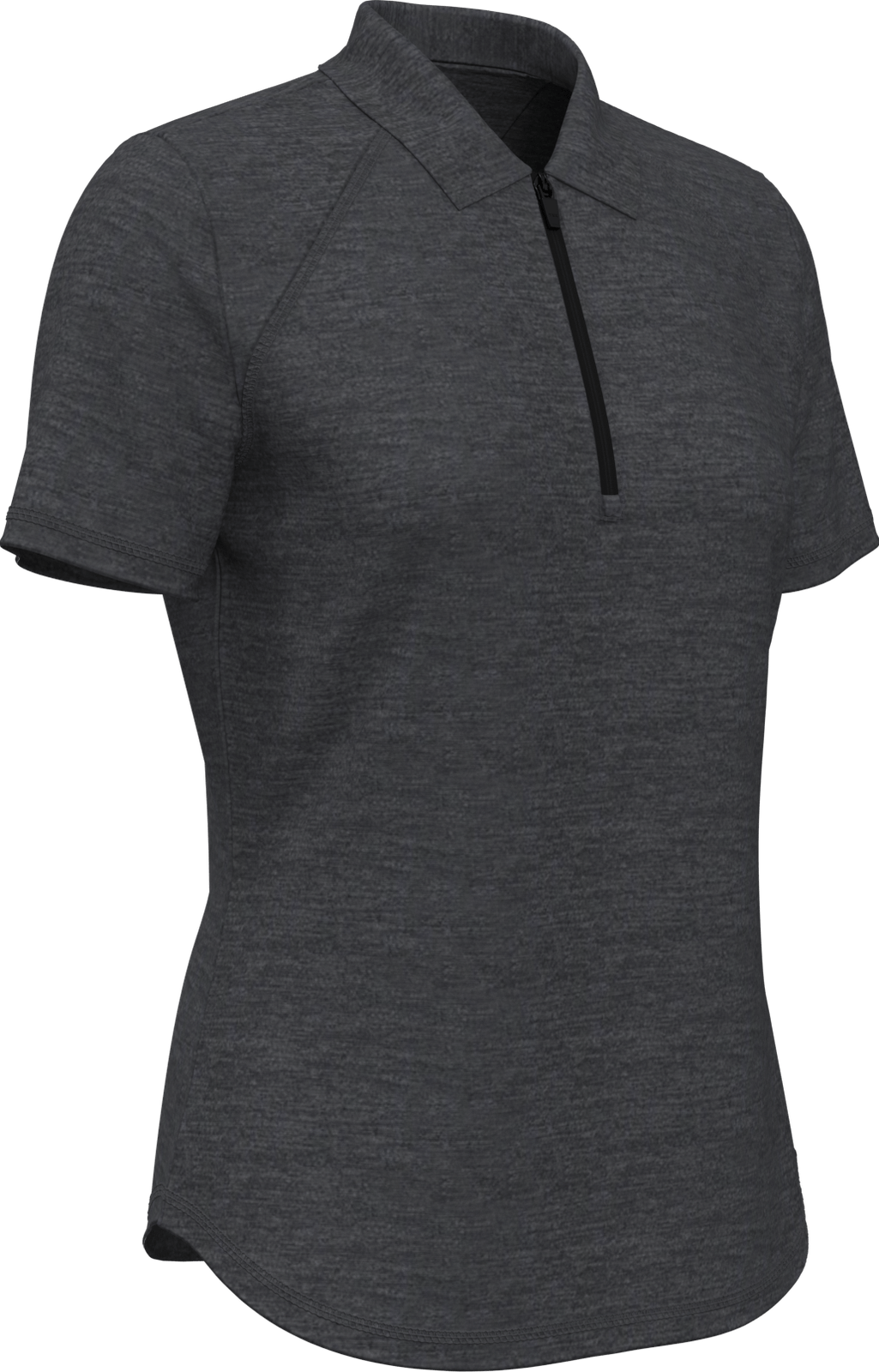 Perry Ellis Golf Pew122 Women’s Short Sleeve Double Knit Polo - Caviar Htr