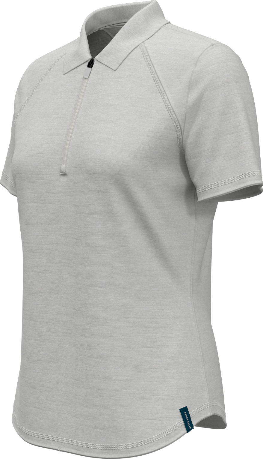 Perry Ellis Golf Pew122 Women’s Short Sleeve Double Knit Polo - White Gray Htr