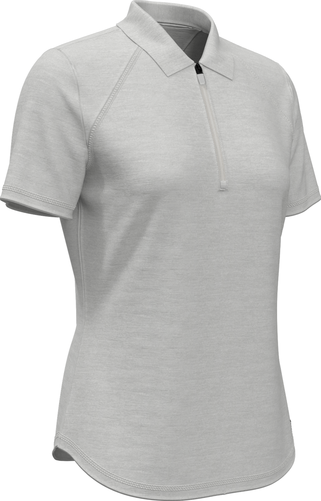 Perry Ellis Golf Pew122 Women’s Short Sleeve Double Knit Polo - White Gray Htr