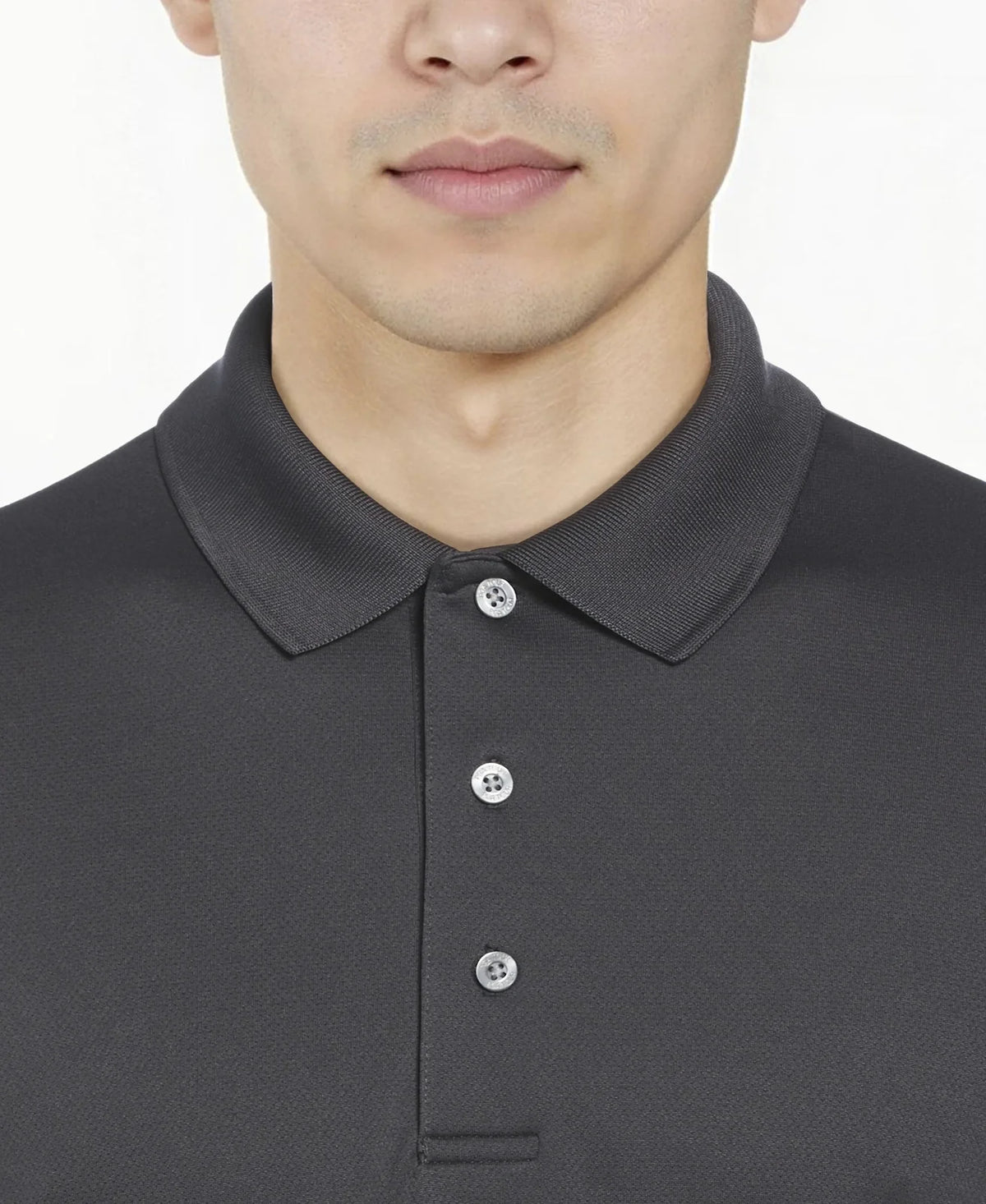 Pga Tour Pgm001 Short Sleeve Airflux Solid Mesh Polo - Asphalt